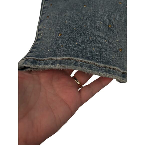 Kut from the Kloth Reese high rise fab ab ankle straight leg Size 14 gold embel - Picture 7 of 10